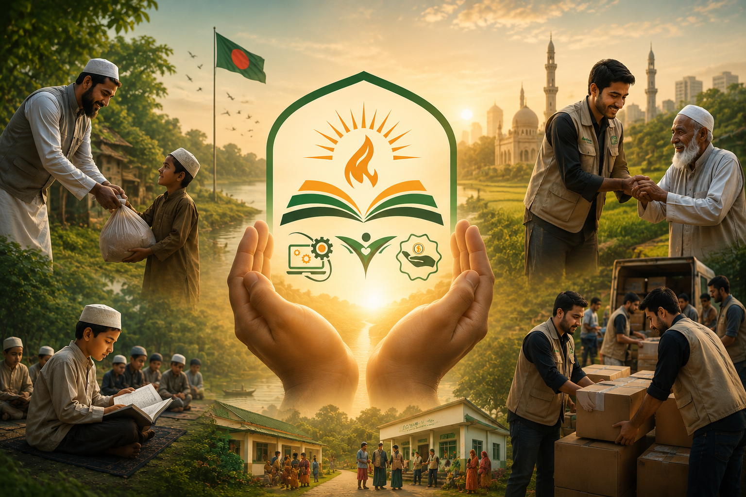 Volunteers helping communities